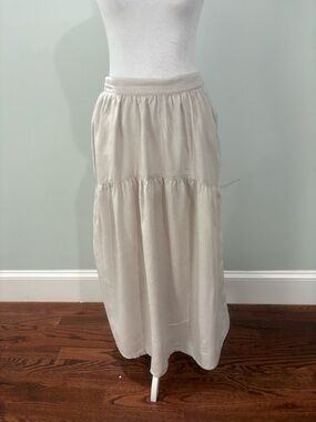 Joie Soft Cream Tiered Maxi Skirt